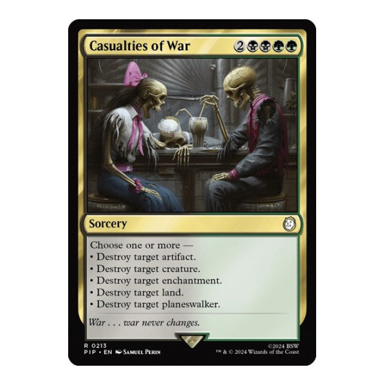 Casualties of War (PIP) #213 Rare (Foil Lightly Played) Universes Beyond: Fallout Magic: The Gathering: 2024