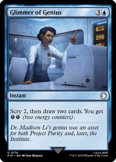 Glimmer of Genius (PIP) #176 Uncommon (Lightly Played) Universes Beyond: Fallout Magic: The Gathering: 2024