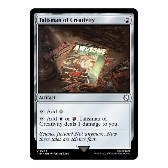 Talisman of Creativity (PIP) #244 Uncommon (Lightly Played) Universes Beyond: Fallout Magic: The Gathering: 2024