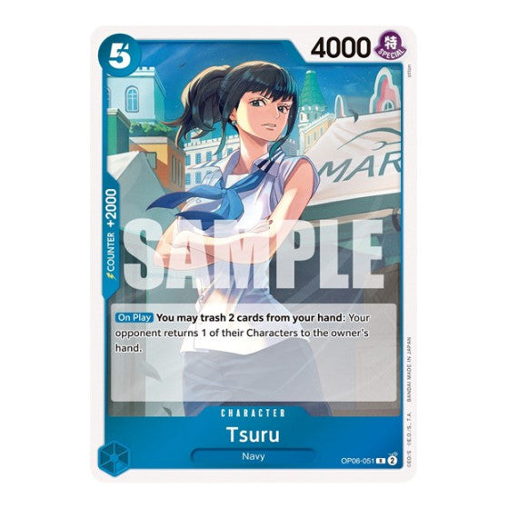 Tsuru (OP06) #OP06-051 Rare (Foil Near Mint) Wings of the Captain One Piece Card Game: 2024