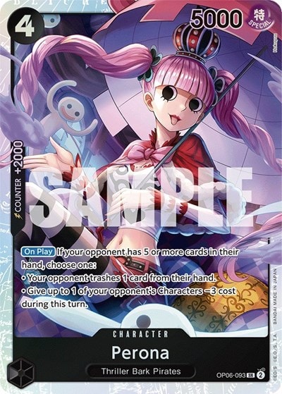 Perona (093) (OP06) #OP06-093 Super Rare (Foil Lightly Played) Wings of the Captain One Piece Card Game: 2024