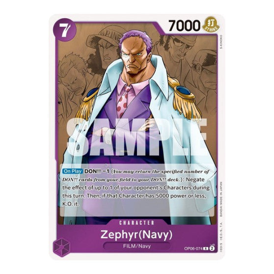Zephyr (Navy) (OP06) #OP06-074 Rare Wings of the Captain One Piece Card Game: 2024