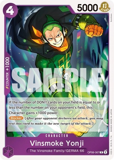 Vinsmoke Yonji (067) (OP06) #OP06-067 Rare (Foil Lightly Played) Wings of the Captain One Piece Card Game: 2024