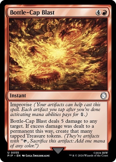 Bottle Cap Blast (PIP) #55 Uncommon (Lightly Played) Universes Beyond: Fallout Magic: The Gathering: 2024