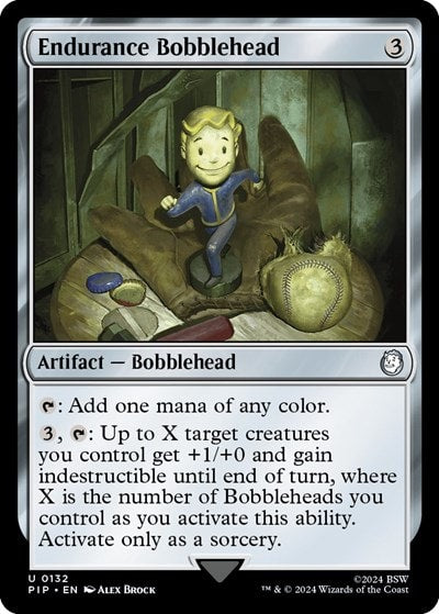 Endurance Bobblehead (PIP) #132 Uncommon (Lightly Played) Universes Beyond: Fallout Magic: The Gathering: 2024