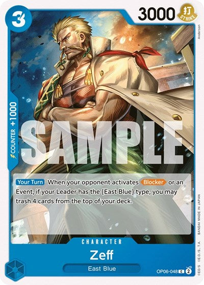 Zeff (OP06) #OP06-048 Common (Near Mint) Wings of the Captain One Piece Card Game: 2024