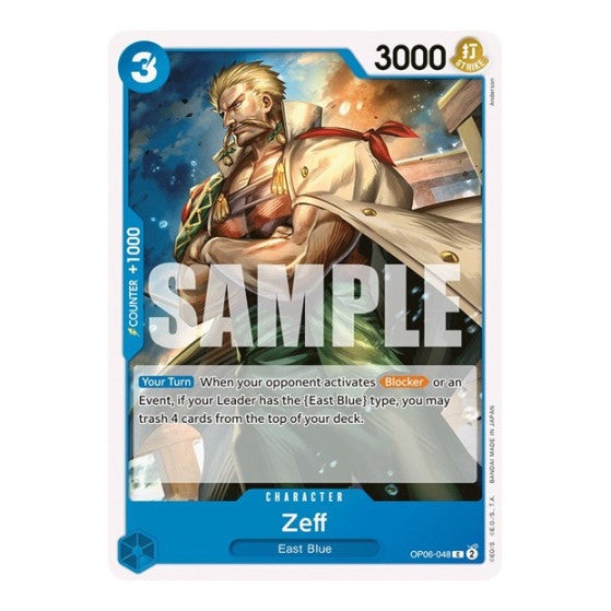 Zeff (OP06) #OP06-048 Common (Near Mint) Wings of the Captain One Piece Card Game: 2024