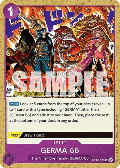 GERMA 66 (OP06 PRE) #OP06-078 Uncommon (Near Mint) Wings of the Captain Pre-Release Cards One Piece Card Game: 2024