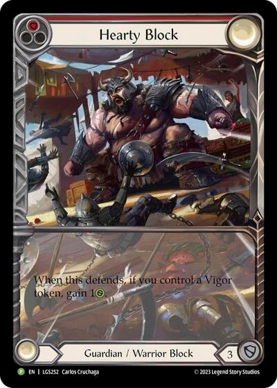 Hearty Block - LGS252 (PR) #LGS252 Promo (Rainbow Foil Near Mint) Flesh and Blood: Promo Cards Flesh and Blood TCG: 2019