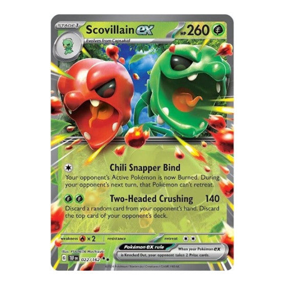 Scovillain ex (TEF) #022/162 Double Rare (Holofoil Near Mint) SV05: Temporal Forces Pokemon: 2024