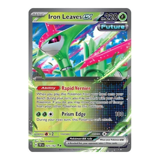 Iron Leaves ex - 025/162 (TEF) #025/162 Double Rare (Holofoil Near Mint) SV05: Temporal Forces Pokemon: 2024