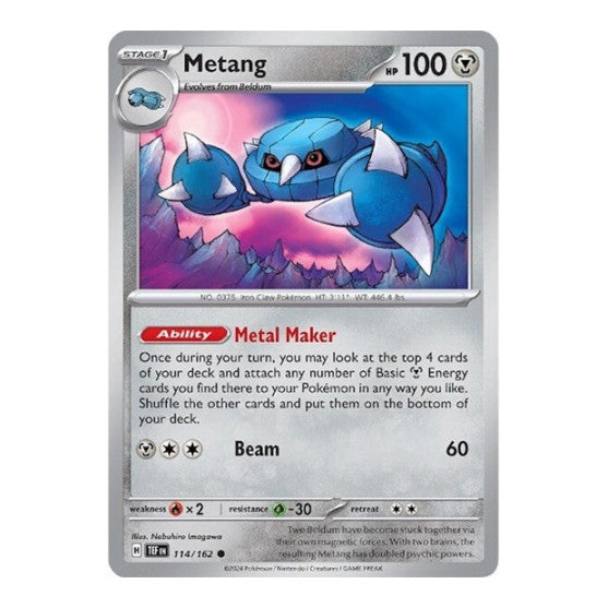 Metang (TEF) #114/162 Common SV05: Temporal Forces Pokemon: 2024