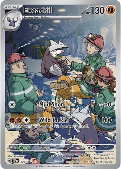 Excadrill 174 162 (TEF) #174/162 Illustration Rare (Holofoil Near Mint) SV05: Temporal Forces Pokemon: 2024