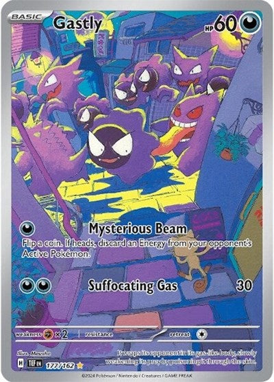 Gastly 177 162 (TEF) #177/162 Illustration Rare (Holofoil Near Mint) SV05: Temporal Forces Pokemon: 2024