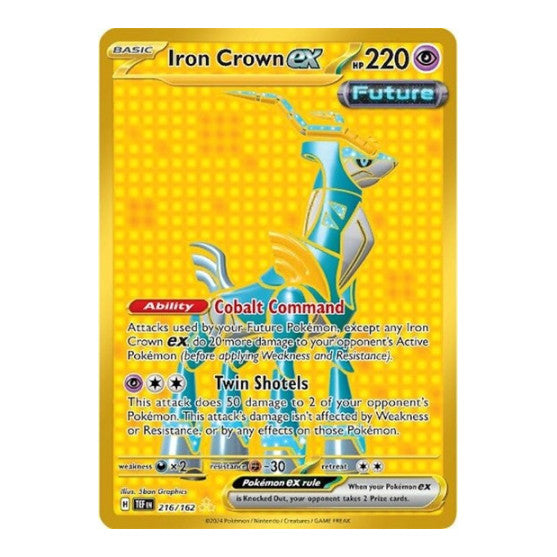 Iron Crown ex - 216/162 (TEF) #216/162 Hyper Rare (Holofoil Near Mint) SV05: Temporal Forces Pokemon: 2024
