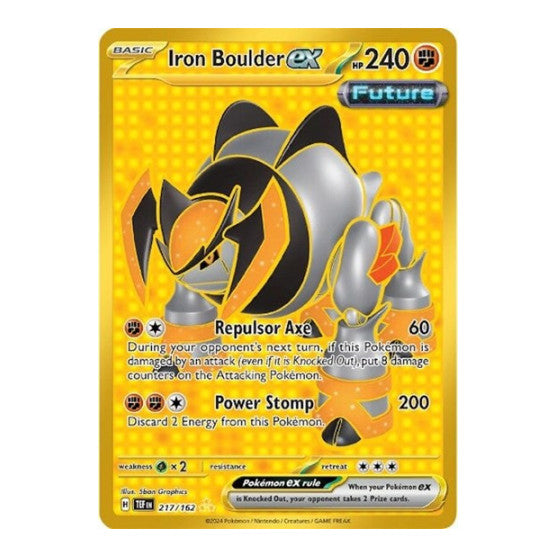 Iron Boulder ex - 217/162 (TEF) #217/162 Hyper Rare (Holofoil Near Mint) SV05: Temporal Forces Pokemon: 2024