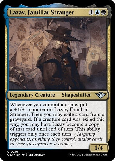 Lazav Familiar Stranger (OTJ) #216 Uncommon (Lightly Played) Outlaws of Thunder Junction Magic: The Gathering: 2024