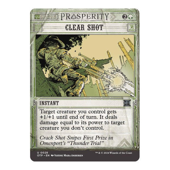 Clear Shot (OTP) #28 Uncommon (Lightly Played) Outlaws of Thunder Junction: Breaking News Magic: The Gathering: 2024