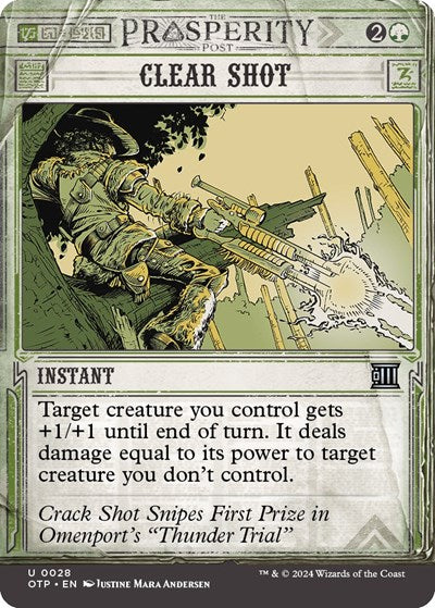 Clear Shot (OTP) #28 Uncommon (Lightly Played) Outlaws of Thunder Junction: Breaking News Magic: The Gathering: 2024