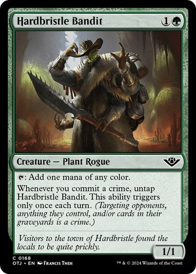 Hardbristle Bandit (OTJ) #168 Common (Foil Lightly Played) Outlaws of Thunder Junction Magic: The Gathering: 2024