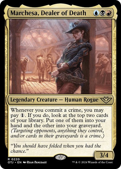 Marchesa Dealer of Death (OTJ) #220 Rare (Near Mint) Outlaws of Thunder Junction Magic: The Gathering: 2024