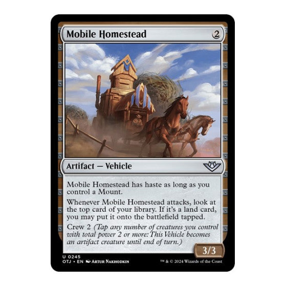 Mobile Homestead (OTJ) #245 Uncommon (Lightly Played) Outlaws of Thunder Junction Magic: The Gathering: 2024