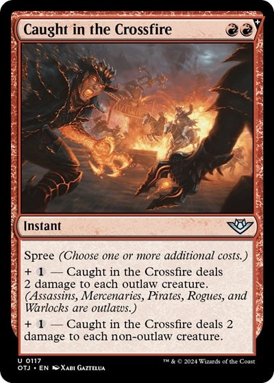Caught in the Crossfire (OTJ) #117 Uncommon (Lightly Played) Outlaws of Thunder Junction Magic: The Gathering: 2024