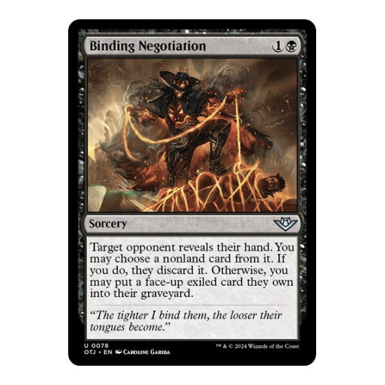 Binding Negotiation (OTJ) #78 Uncommon (Lightly Played) Outlaws of Thunder Junction Magic: The Gathering: 2024