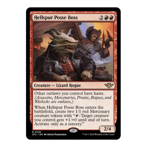 Hellspur Posse Boss (OTJ) #128 Rare (Lightly Played) Outlaws of Thunder Junction Magic: The Gathering: 2024