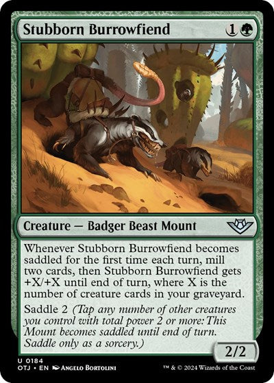 Stubborn Burrowfiend (OTJ) #184 Uncommon (Lightly Played) Outlaws of Thunder Junction Magic: The Gathering: 2024