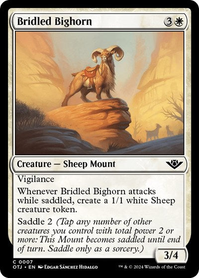 Bridled Bighorn (OTJ) #7 Common (Lightly Played) Outlaws of Thunder Junction Magic: The Gathering: 2024