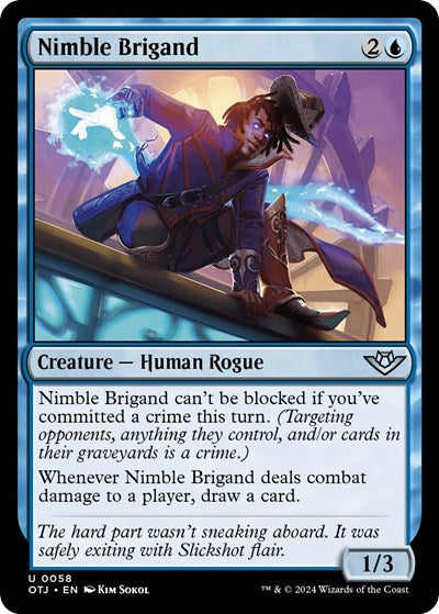 Nimble Brigand (OTJ) #58 Uncommon (Near Mint) Outlaws of Thunder Junction Magic: The Gathering: 2024