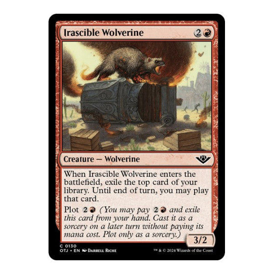Irascible Wolverine (OTJ) #130 Common Outlaws of Thunder Junction Magic: The Gathering: 2024