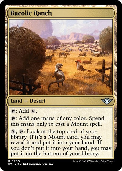 Bucolic Ranch (OTJ) #265 Uncommon (Near Mint) Outlaws of Thunder Junction Magic: The Gathering: 2024