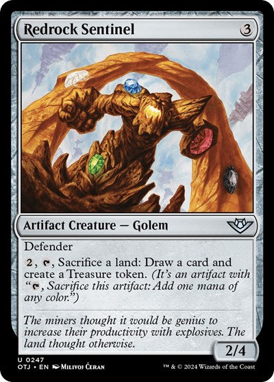 Redrock Sentinel (OTJ) #247 Uncommon (Lightly Played) Outlaws of Thunder Junction Magic: The Gathering: 2024