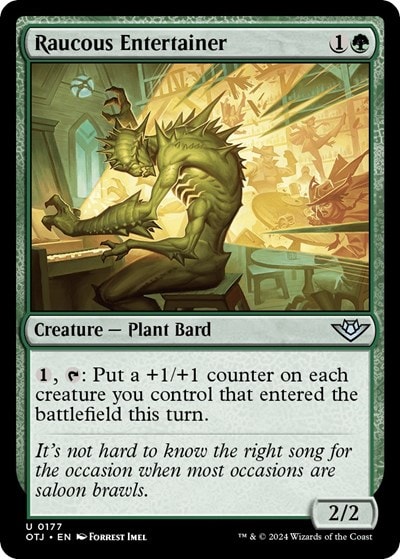 Raucous Entertainer (OTJ) #177 Uncommon (Lightly Played) Outlaws of Thunder Junction Magic: The Gathering: 2024