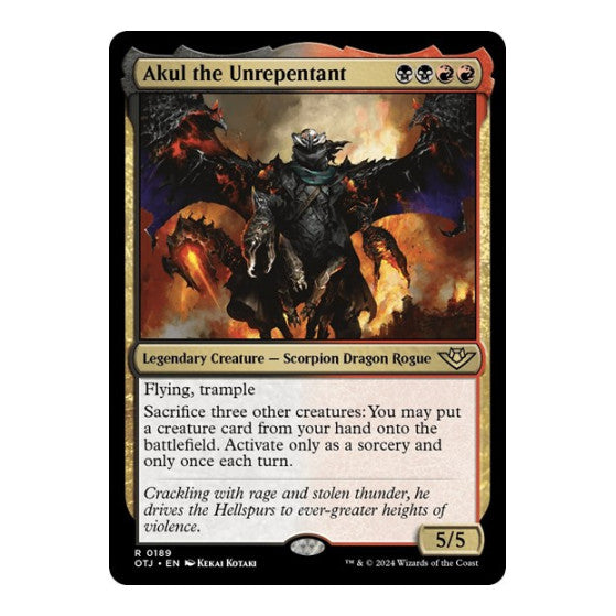 Akul the Unrepentant (OTJ) #189 Rare (Lightly Played) Outlaws of Thunder Junction Magic: The Gathering: 2024