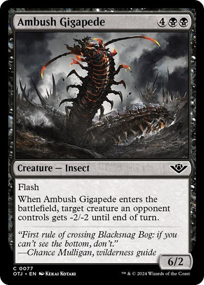 Ambush Gigapede (OTJ) #77 Common (Lightly Played) Outlaws of Thunder Junction Magic: The Gathering: 2024