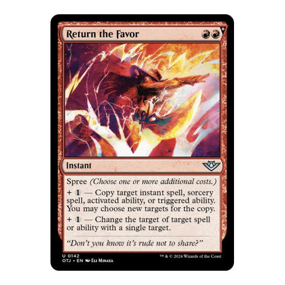 Return the Favor (OTJ) #142 Uncommon (Foil Lightly Played) Outlaws of Thunder Junction Magic: The Gathering: 2024