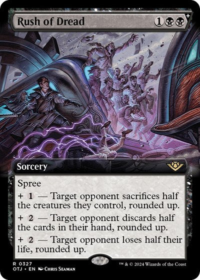 Rush of Dread Extended Art (OTJ) #327 Rare (Near Mint) Outlaws of Thunder Junction Magic: The Gathering: 2024