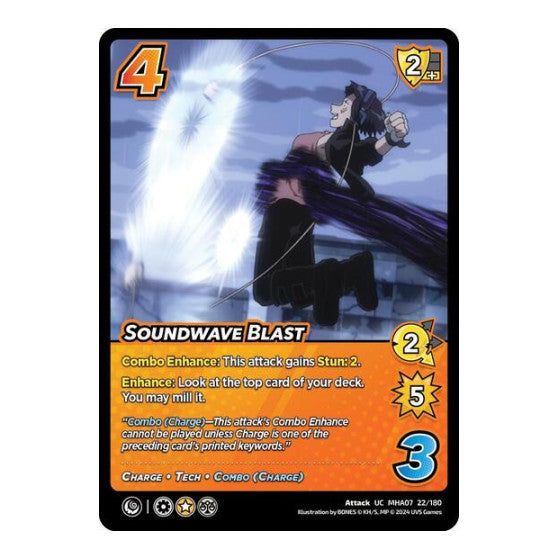 Soundwave Blast (MHA7) #22/180 Uncommon (Lightly Played) UniVersus: My Hero Academia: Girl Power UniVersus: 2024