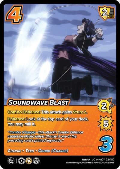 Soundwave Blast (MHA7) #22/180 Uncommon (Lightly Played) UniVersus: My Hero Academia: Girl Power UniVersus: 2024