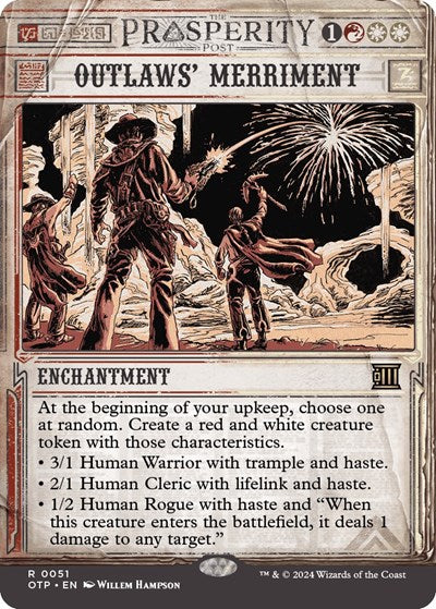 Outlaws Merriment (OTP) #51 Rare (Lightly Played) Outlaws of Thunder Junction: Breaking News Magic: The Gathering: 2024