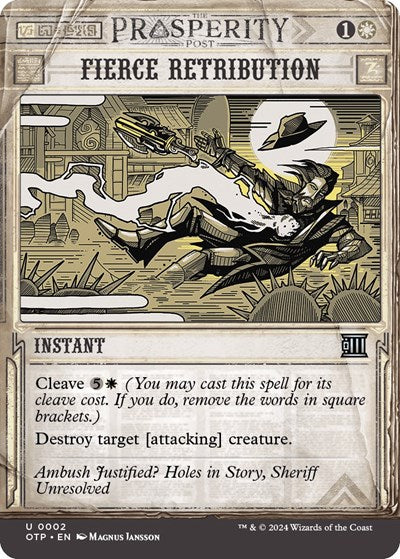 Fierce Retribution (OTP) #2 Uncommon (Lightly Played) Outlaws of Thunder Junction: Breaking News Magic: The Gathering: 2024