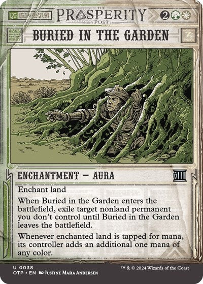 Buried in the Garden (OTP) #38 Uncommon (Lightly Played) Outlaws of Thunder Junction: Breaking News Magic: The Gathering: 2024
