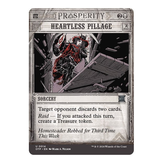Heartless Pillage (OTP) #14 Uncommon (Lightly Played) Outlaws of Thunder Junction: Breaking News Magic: The Gathering: 2024