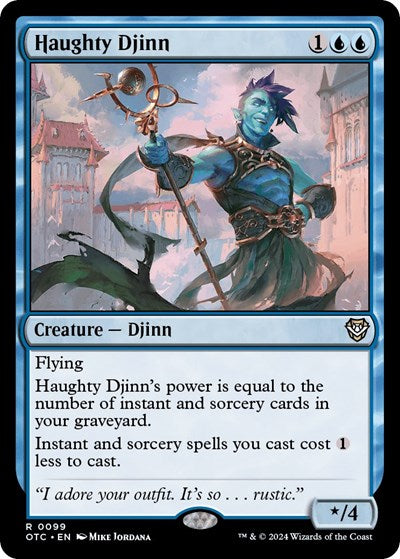 Haughty Djinn (OTC) #99 Rare (Lightly Played) Commander: Outlaws of Thunder Junction Magic: The Gathering: 2024