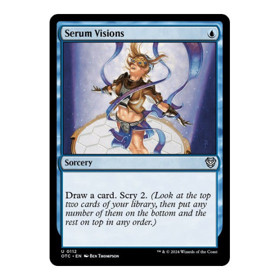 Serum Visions (OTC) #112 Uncommon (Lightly Played) Commander: Outlaws of Thunder Junction Magic: The Gathering: 2024