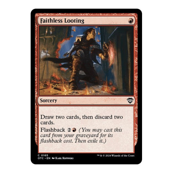 Faithless Looting (OTC) #165 Common (Lightly Played) Commander: Outlaws of Thunder Junction Magic: The Gathering: 2024