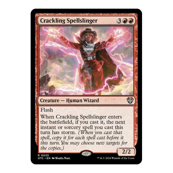 Crackling Spellslinger (OTC) #25 Rare (Near Mint) Commander: Outlaws of Thunder Junction Magic: The Gathering: 2024